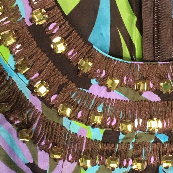 Tory Burch Silk  Blouse  Sleeveless Tank Size 8 Floral Tropical Vibrant - Picture 3 of 7